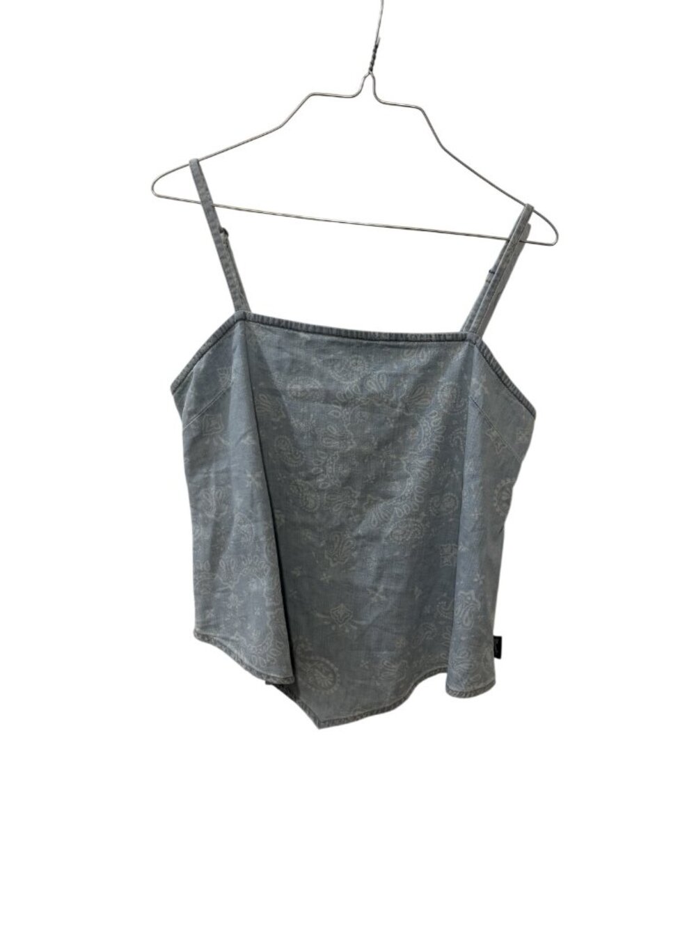 Wrangler Size Medium (M) Blue Floral Print Spaghetti Strap Crop Tank Top